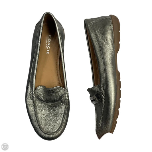 Shoes Designer By Coach In Silver, Size: 6