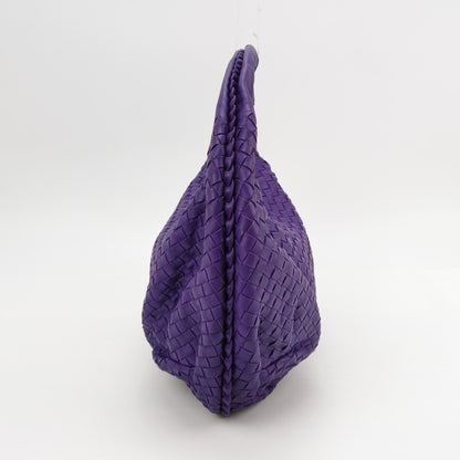 Bottega Veneta Belly Hobo Intrecciato Lambskin Leather Purple Medium 40cm