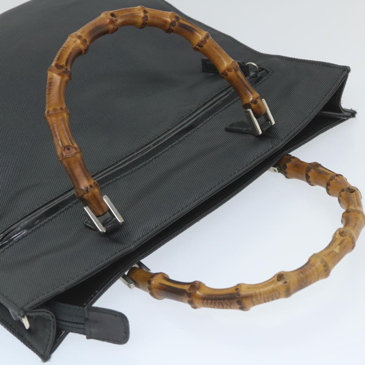 Gucci Bamboo Black Canvas Handbag