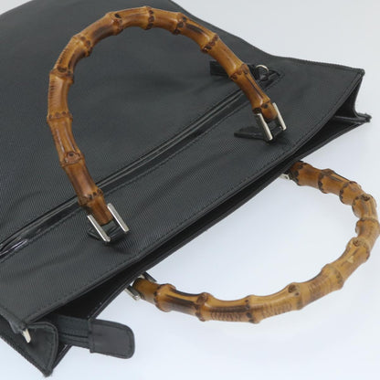 Gucci Bamboo Black Canvas Handbag