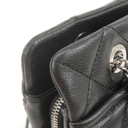 CHANEL Matelasse Caviar Skin Chain Tote Bag Black A67294
