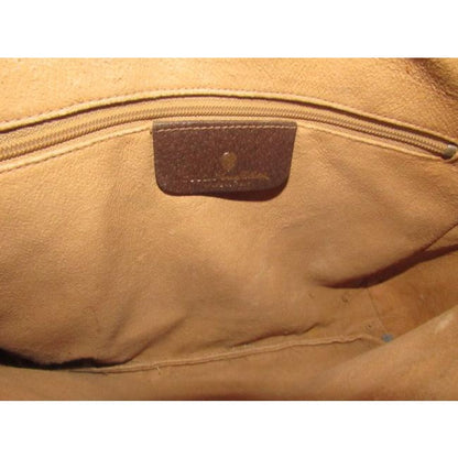 Gucci Vintage Shades Of Brown Large G Logo Print Coated Canvas And Leather