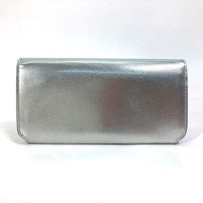 BALENCIAGA Long Wallet Purse 601479 leather Silver Long wallet BB logo mens