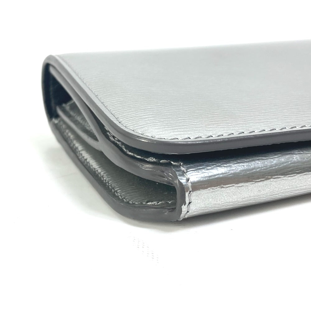 BALENCIAGA Long Wallet Purse 601479 leather Silver Long wallet BB logo mens