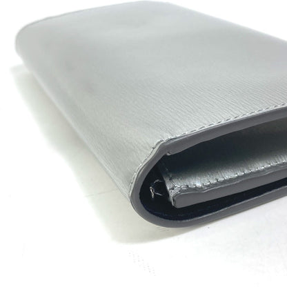 BALENCIAGA Long Wallet Purse 601479 leather Silver Long wallet BB logo mens