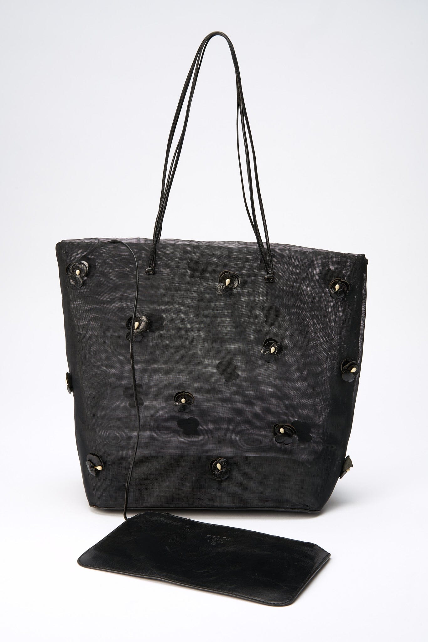 Vintage Prada Mesh Tote with Flowers