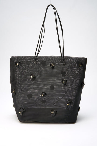 Vintage Prada Mesh Tote with Flowers