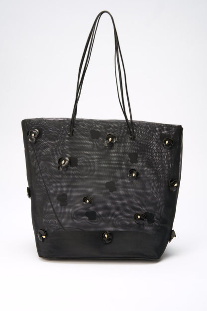 Vintage Prada Mesh Tote with Flowers