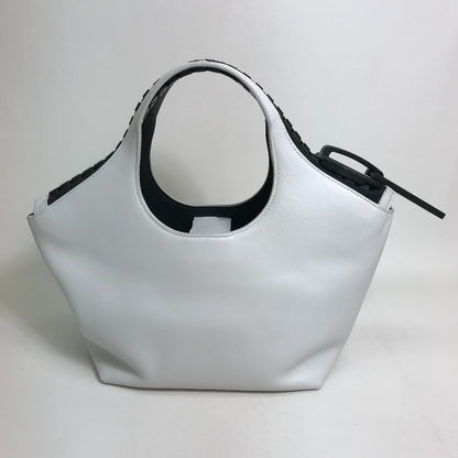 BALENCIAGA Handbag 661854 leather White / black Mega Zip Women