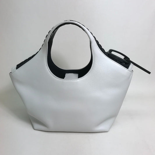 BALENCIAGA Handbag 661854 leather White / black Mega Zip Women