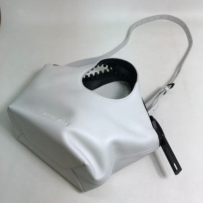 BALENCIAGA Handbag 661854 leather White / black Mega Zip Women