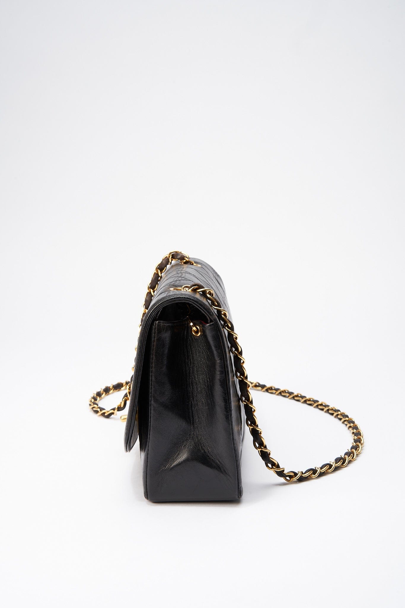 Vintage Chanel Diana Black Single Flap with 24k gold plated hardware