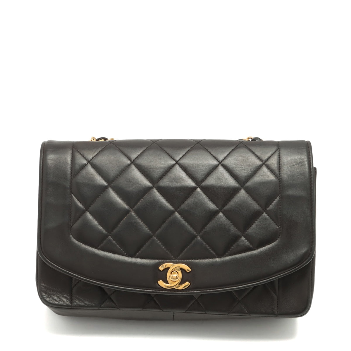 Chanel Matrasse  Single Flap Single Chain Bag Diamond Flap Black Gold  3rd