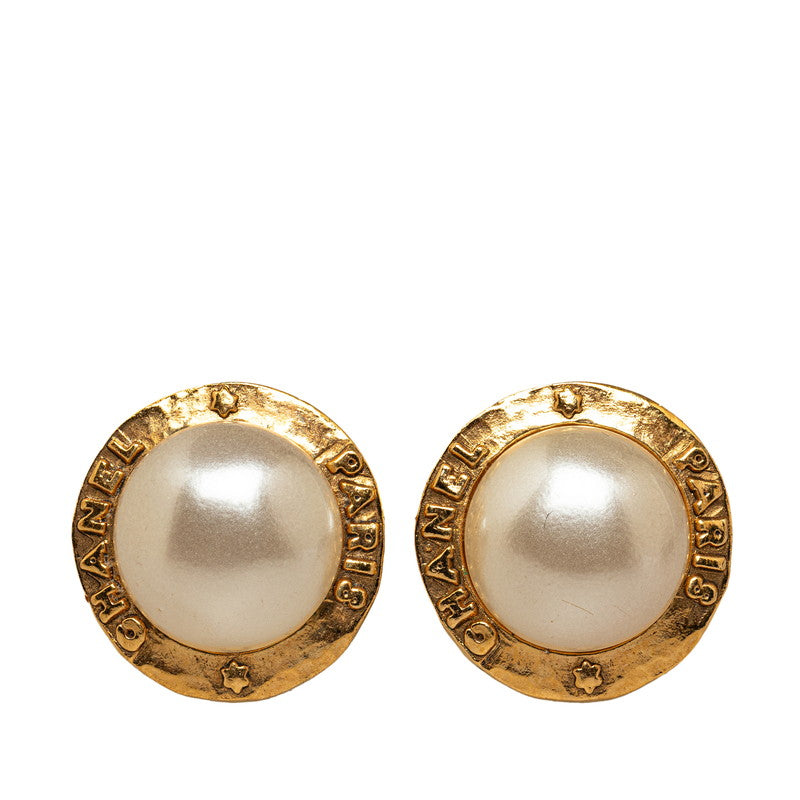 Chanel Vintage Logo Earrings G Pearl  Chanel