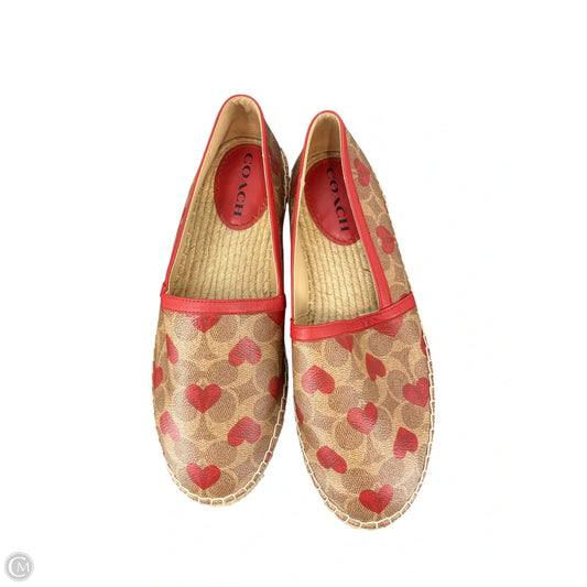 Shoes Designer By Coach In Brown & Red, Size: 10