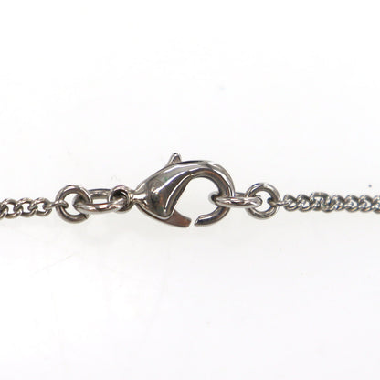 CHANEL CC Logos Necklace Rhinestone Silver F12 W #CN94