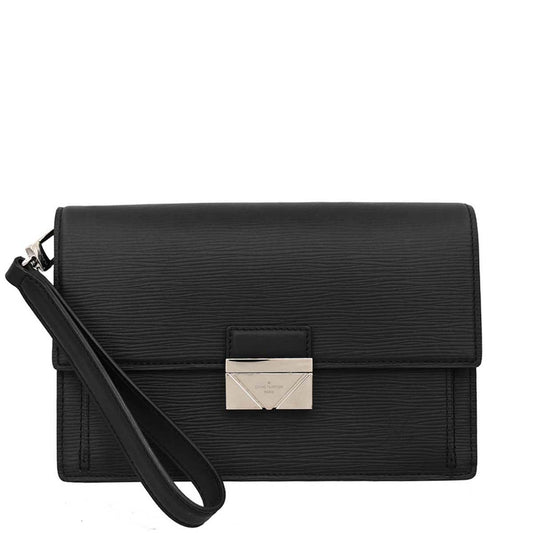 Louis Vuitton 2017 Black Epi Pochette Thames Clutch Bag M42742