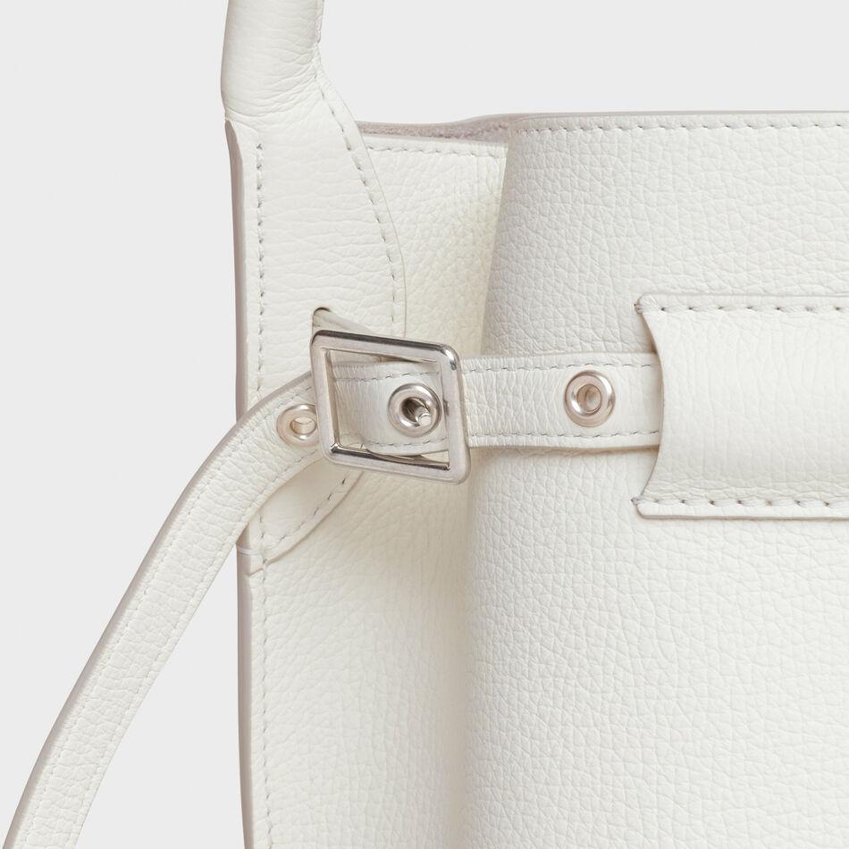 Celine Big Nano Bucket In Supple Grained Calfskin White