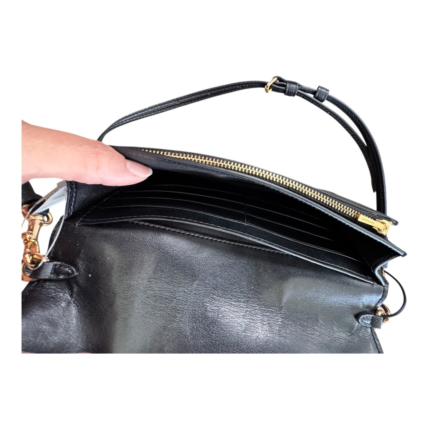 Handbag Designer By Coach In Black, Size:Small
