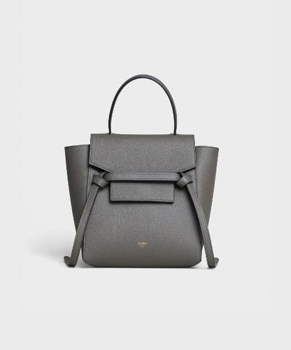 Celine Nano Belt Bag In Grained Calfskin Grey