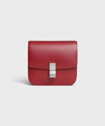 Celine Medium Classic Bag In Box Calfskin Red/SiLouis Vuittoner Hardware