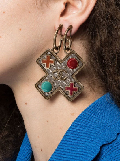 Cross Mono-clip Logo Clip-on Earrings