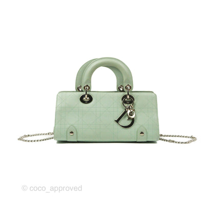 Dior East West Lady Dior Mint Green Calfskin Silver Hardware