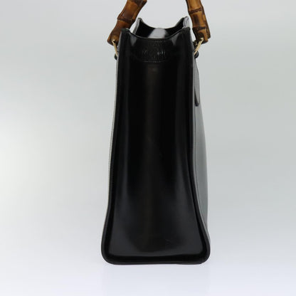 Gucci Bamboo Black Leather Handbag