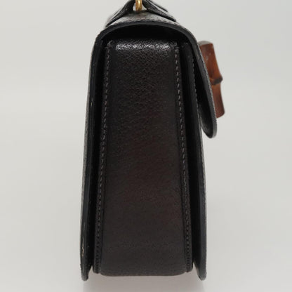 Gucci Bamboo Black Leather Handbag