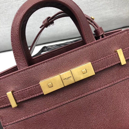 Yves Saint Laurent Manhattan Nano Shopping Bag In Box Burgundy