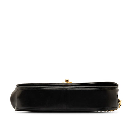 Chanel Coco Half Moon Chain Shoulder Bag Black   Chanel