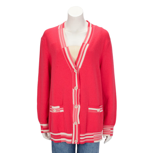 Chanel Pink Cashmere Deauville Biarritz Venise Cardigan FR 50
