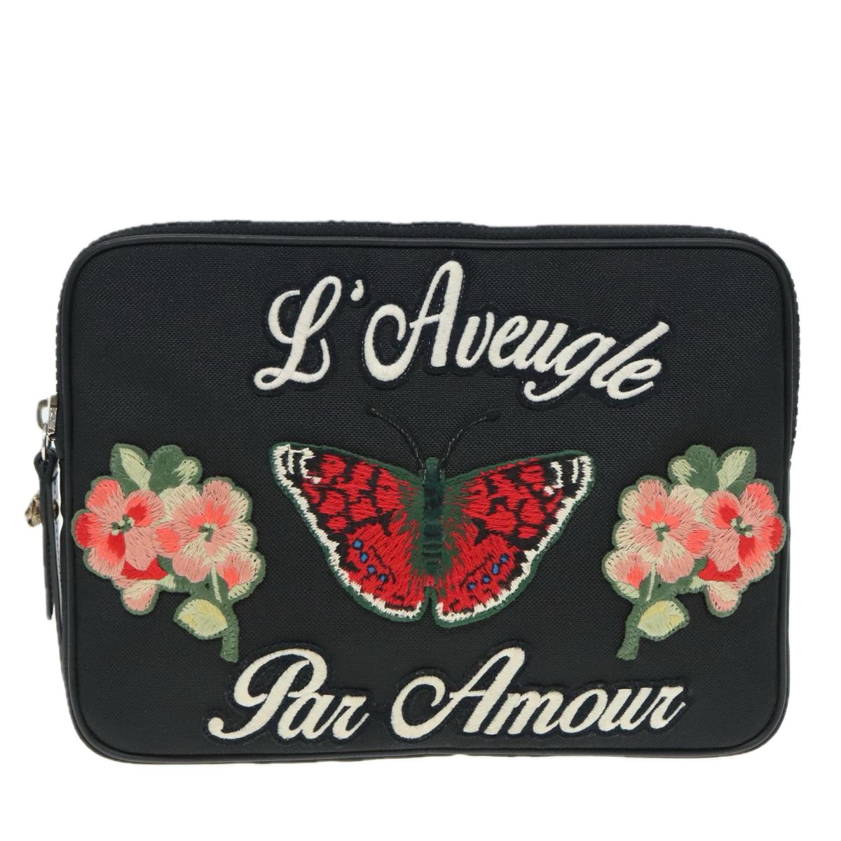 Gucci Clutch Bag Black Canvas Clutch Bag ()