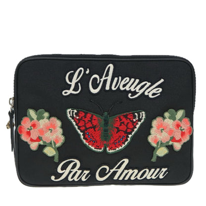 Gucci Clutch Bag Black Canvas Clutch Bag ()