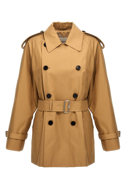 Burberry Women Double-Breasted Short Trench Coat