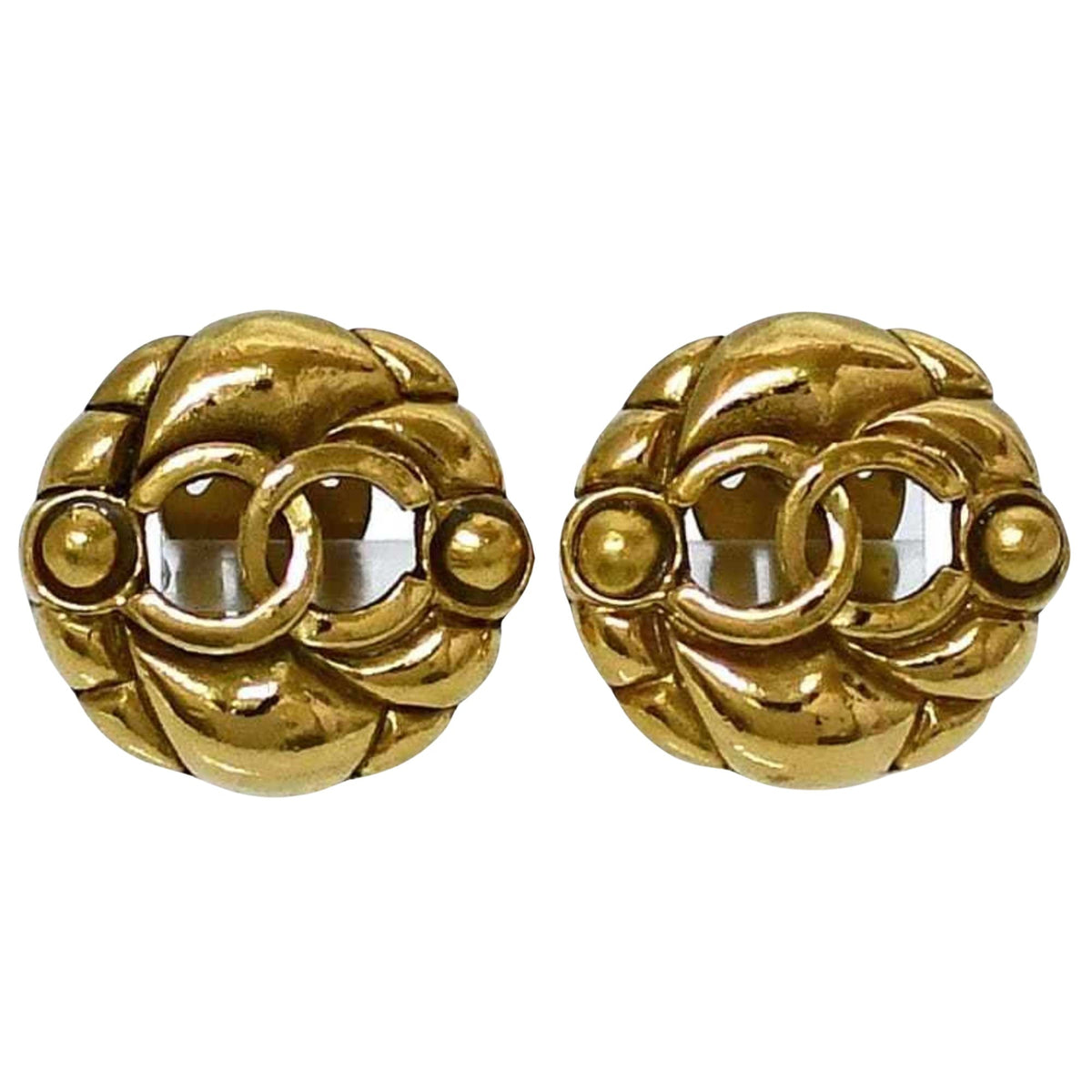 Chanel Earrings Goldtone Metal