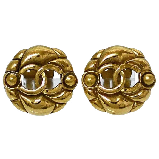 Chanel Earrings Goldtone Metal