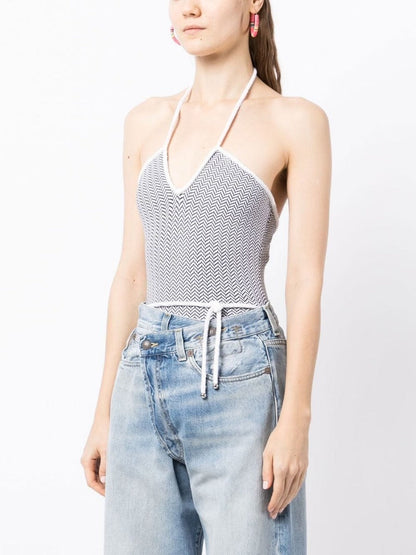 Patterned Halterneck Swimsuit