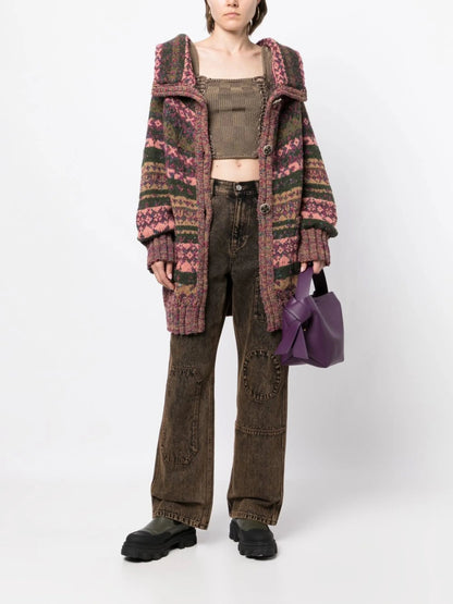 Intarsia Knit Cardigan