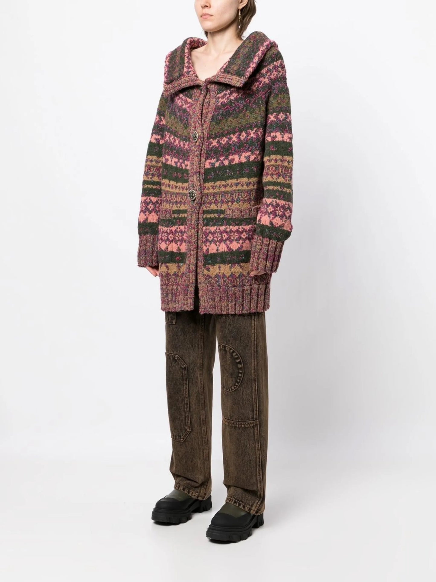 Intarsia Knit Cardigan
