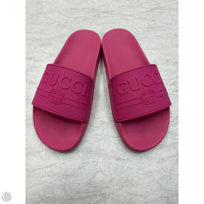 Sandals Luxury Designer By Gucci In Pink, Size: 8
