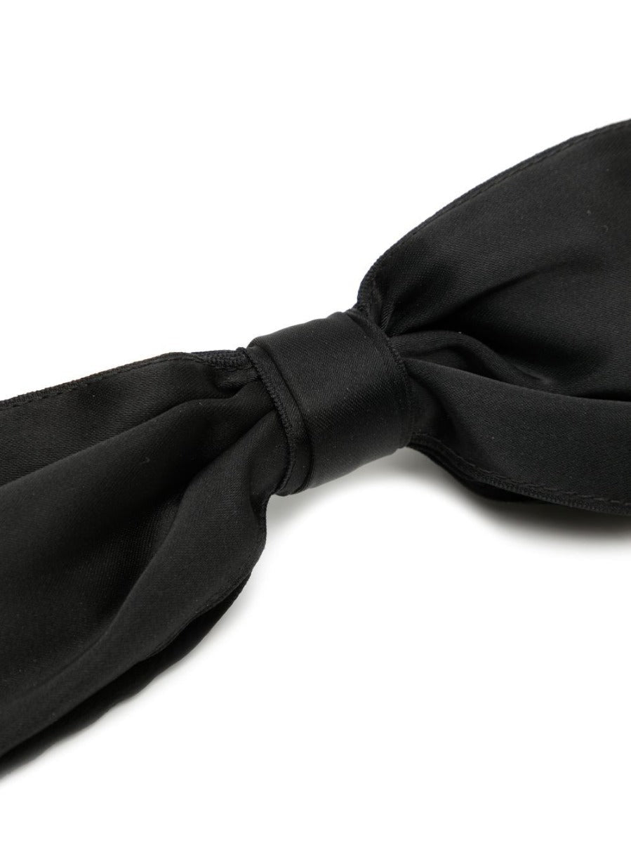 Large Black Satin Bow Barrette Hair Clip