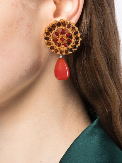 Glass-Bead Drop Earrings