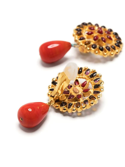 Glass-Bead Drop Earrings