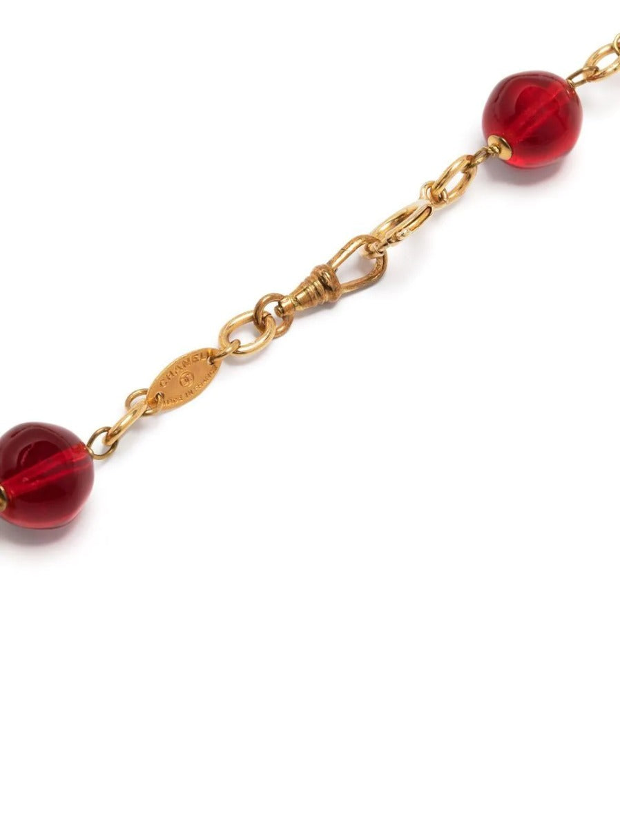 Gripoix Pearl Bead-Detailed Necklace