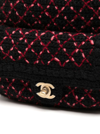 Diamond Quilted Tweed Backpack