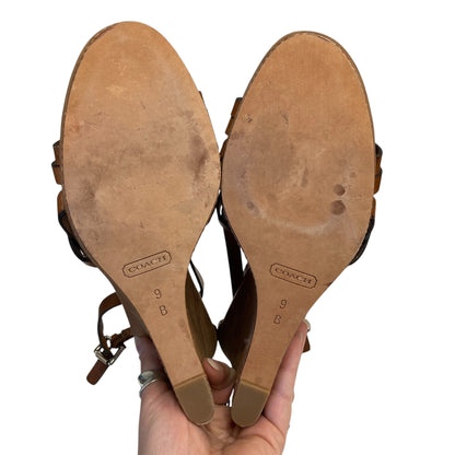 Sandals Designer By Coach In Brown, Size:9