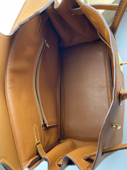 Hermes  Birkin 35 in gold vintage Togo leather
