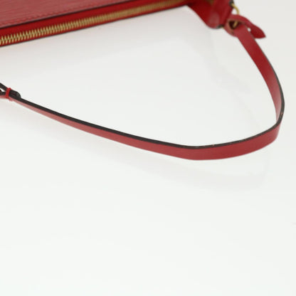 Louis Vuitton Red Leather Pochette accessoires clutch bag