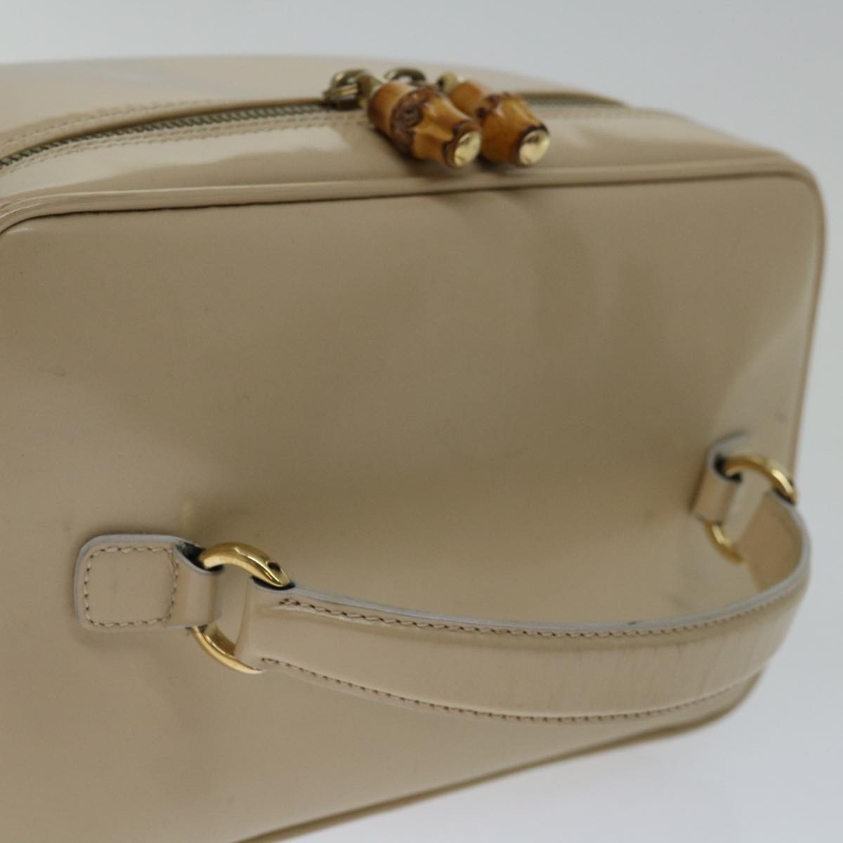 Gucci Vanity Ecru Patent Leather Clutch Bag